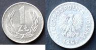 Polen 1 Zloty S.37 a / Al / Wappenadler ohne Krone -