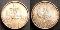 Polen 100.000 Zloty S.204 / 999er Silber, 31,1g / 10 Jahre Gewerkschaft Solidarnosc -
