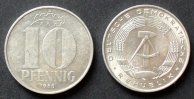 DDR 10 Pfennig S.10 / Al / Staatswappen - Wertangabe, darüber Eichenblatt -