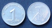 DDR 1 Pfennig S.5 / Al / Hammer und Zirkel auf zwei Ähren -