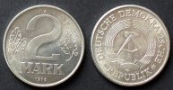 DDR 2 Mark S.16 / Al / Staatswappen - Wert zwischen Eichenblättern -