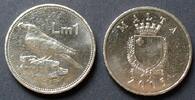 Malta 1 Lira S.98.2 / K-N / Staatswappen - Blaumerle -