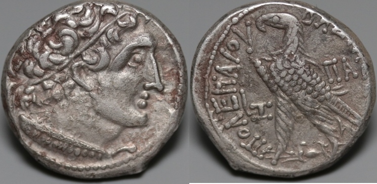 Ptolemaic Kingdom of Egypt, Ptolemy IX Soter, AR Tetradrachm, 107