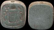 ISRAEL, Ancient Egyptian Square Stone Scarab Bead, Very Rare -