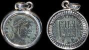 ISRAEL, Roman Empire Follis set in silver mount -