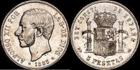 Madrid 5 Pesetas 1874-1885 Alfonso XII -