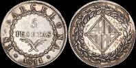 Barcelona 5 Pesetas 1808-1814 Cataluña Napoleónica -