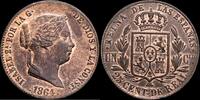 25 Centimos de Real 1864 Segovia 1833-1868 Isabel II EBC