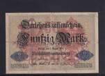 Kaiserreich, Reichsbanknote, 50 Mark 1914 Ro.50a, DEU-56a, KN 6 stellig FZ: M, VF,