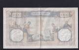Frankreich 1000 Francs 21.03.1940 VF-, Nadellöcher,
