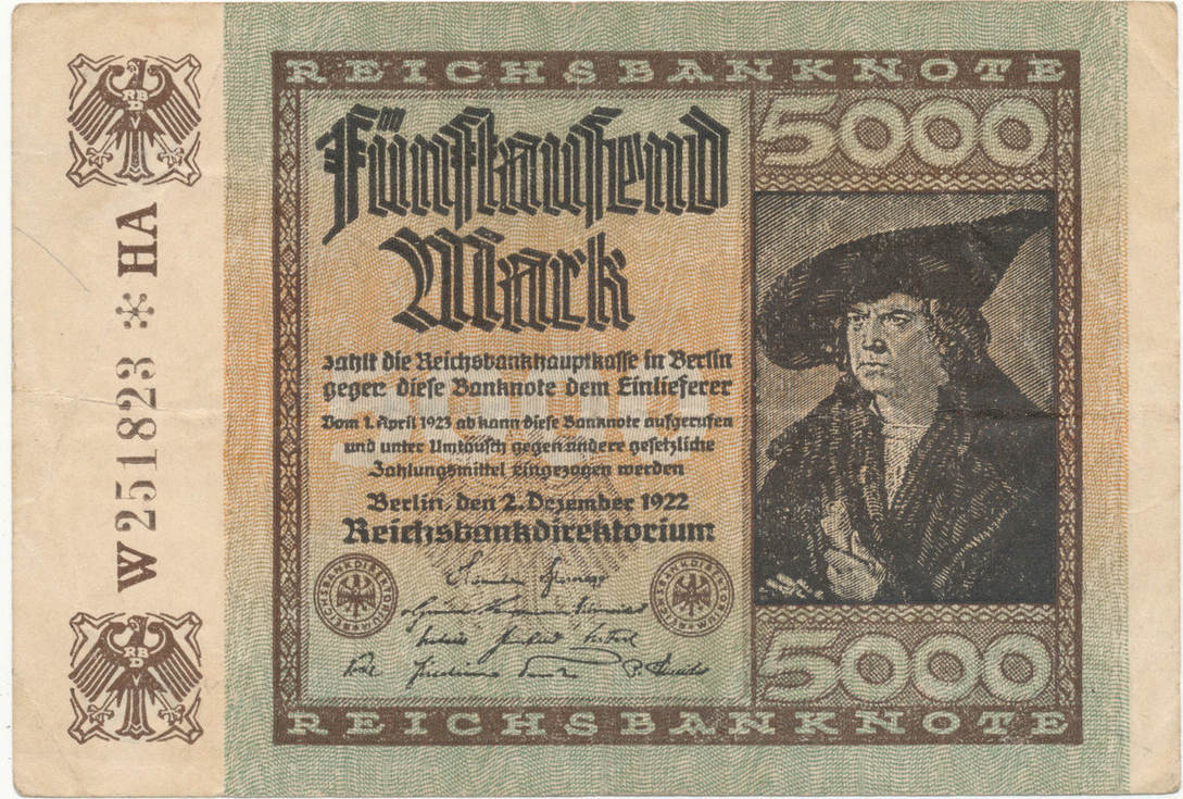 5000 mark 1922 deutsches reich,weimarer republik ro.80a wz.