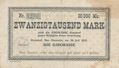 Deutsches Reich, Sachsen, 20ooo Mark Gersdorf, Girokasse, -