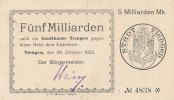 Deutsches Reich, Baden-Würtemberg, 5 Mrd.Mark Tiengen,Stadt, -