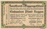 Deutsches Reich, Brandenburg, 100 Pfund Roggen Cottbus, Landbund Roggengutschein, -