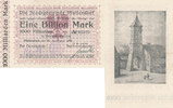 Deutsches Reich, Baden, 1 Billion Mark Pfullendorf, Stadtgemeinde, -