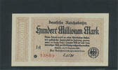 Deutsches Reich,Weimarer Republik, 100 Millionen Mark, Deutsche Reichsbahn Berlin, -