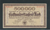 Deutsches Reich,Weimarer Republik, 500000 Mark, Reichbahndirektion Dresden, Wz.Hakenmäander, -