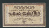Deutsches Reich,Weimarer Republik, 500000 Mark, Reichbahndirektion Dresden, Wz.Hakenmäander, -