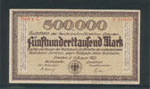 Deutsches Reich,Weimarer Republik, 500000 Mark, Reichbahndirektion Dresden, Wz.Hakenmäander, -