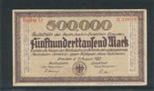 Deutsches Reich,Weimarer Republik, 500000 Mark, Reichbahndirektion Dresden, Wz.Hakenmäander, -