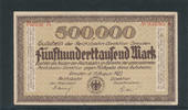 Deutsches Reich,Weimarer Republik, 500000 Mark, Reichbahndirektion Dresden, Wz.Hakenmäander, -