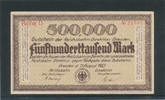 Deutsches Reich,Weimarer Republik, 500000 Mark, Reichbahndirektion Dresden, Wz.Hakenmäander, -