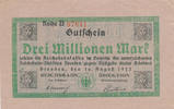 Deutsches Reich,Weimarer Republik, 3 Millionen Mark, Reichbahndirektion Dresden, -