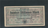 Deutsches Reich,Weimarer Republik, 100 Millionen Mark, Reichbahndirektion Dresden, -