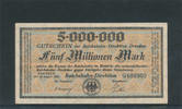 Deutsches Reich,Weimarer Republik, 5 Millionen Mark, Reichbahndirektion Dresden, -