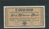 Deutsches Reich,Weimarer Republik, 5 Millionen Mark, Reichbahndirektion Dresden, -