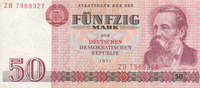 Deutschland,DDR, 50 Mark 1971 Ro.360b Typensatz,Ersatznote, gebraucht III, 5.85 US$ Tax included +  10.56 US$ shipping