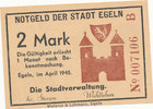 Deutsches Reich,Sachsen Anhalt, 2 Mark Egeln Stadtverwaltung, -