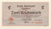Deutsches Reich,Baden Würtemberg, 2 Mark Stuttgart Stadt, -
