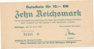 Deutsches Reich,Drittes Reich, 10 Reichsmark Nürtingen, Kreisverband, -