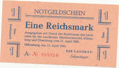 Deutsches Reich,Drittes Reich, 1 Reichsmark Miltenberg, Landrat, -