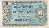 Deutsches Reich, Alliierte Besatzung, 10 Mark Ro.203d UdSSR Druck, KN 8 stellig, -