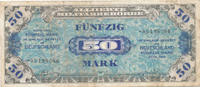 Deutsches Reich, Alliierte Besatzung, 50 Mark Ro.205d UdSSR Druck, KN 8 stellig, -