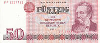 Deutschland,DDR, 50 Mark 1971 Ro.360c Comoutersatz Serie:FF, leicht gebr... 5.85 US$ Tax included +  10.56 US$ shipping