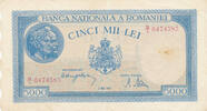 Rumänien 5000 Lei 1944 gebraucht III-,kleine Einrisse, 11.72 US$ Tax included +  10.56 US$ shipping