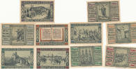 Deutsches Reich, Schlesien, 10,25,50,75 Pfennige,1 Mark, Glogau,Stadt, -