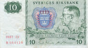 Schweden 10 Kronor 1987 Sammlerbanknote, gebraucht III-, 5.85 US$ Tax included +  10.56 US$ shipping