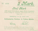 Deutsches Reich,Schlesien, 5 Mark Gottesberg, Schlesische Kohlen- & Cokes-Werke, -