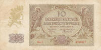 Deutsches Reich, Generalgouvernement, 10 Zlotych Ro.574a Serie:J, -