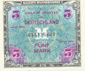 Deutschland, Alliierte Besatzung 5 Mark Ro.202a KN 9stellig,US-Druck mit F, -