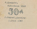 Deutschland, Alliierte Besatzung 50 Pfennig Massing, Bayern, Fa. J. Hummel Warenhaus, -