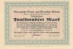 Deutsches Reich,Schlesien, 500 Mark Primkenau, Henriettenhütte, -