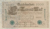 Deutsches Reich, Weimarer Republik, 1000 Mark Ro.46b,DEU-69,KN 7stellig, grün, Serie:D, Udr. Bst.: G, -
