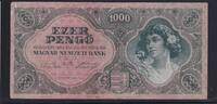 Ungarn 1000 Pengö 1945 gebraucht III-, 4.68 US$ Tax included +  10.56 US$ shipping