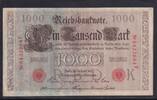 Kaiserreich, Deutsche Reichsbank, 1000 Mark Ro.45c,DEU-40c, Siegel rot, KN 7stellig, Serie: F, Udr.Bst. K, Inflationsausgabe -