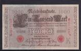 Kaiserreich, Deutsche Reichsbank, 1000 Mark Ro.45c,DEU-40c, Siegel rot, KN 7stellig, Serie: F, Udr.Bst. K, Inflationsausg., -